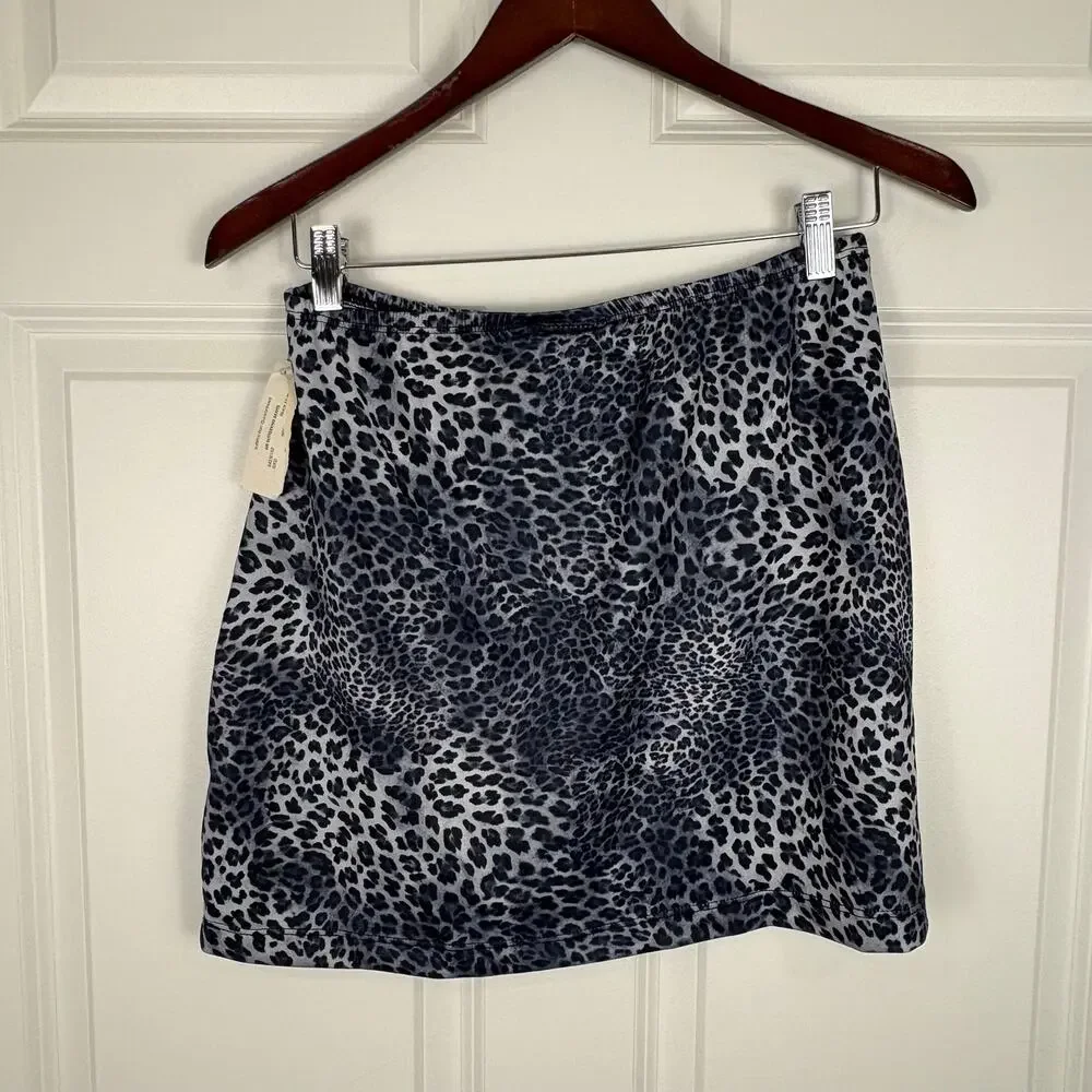 Vintage Y2K No Boundaries Cheetah Print Mini Skirt Leopard Club Party Medium NWT